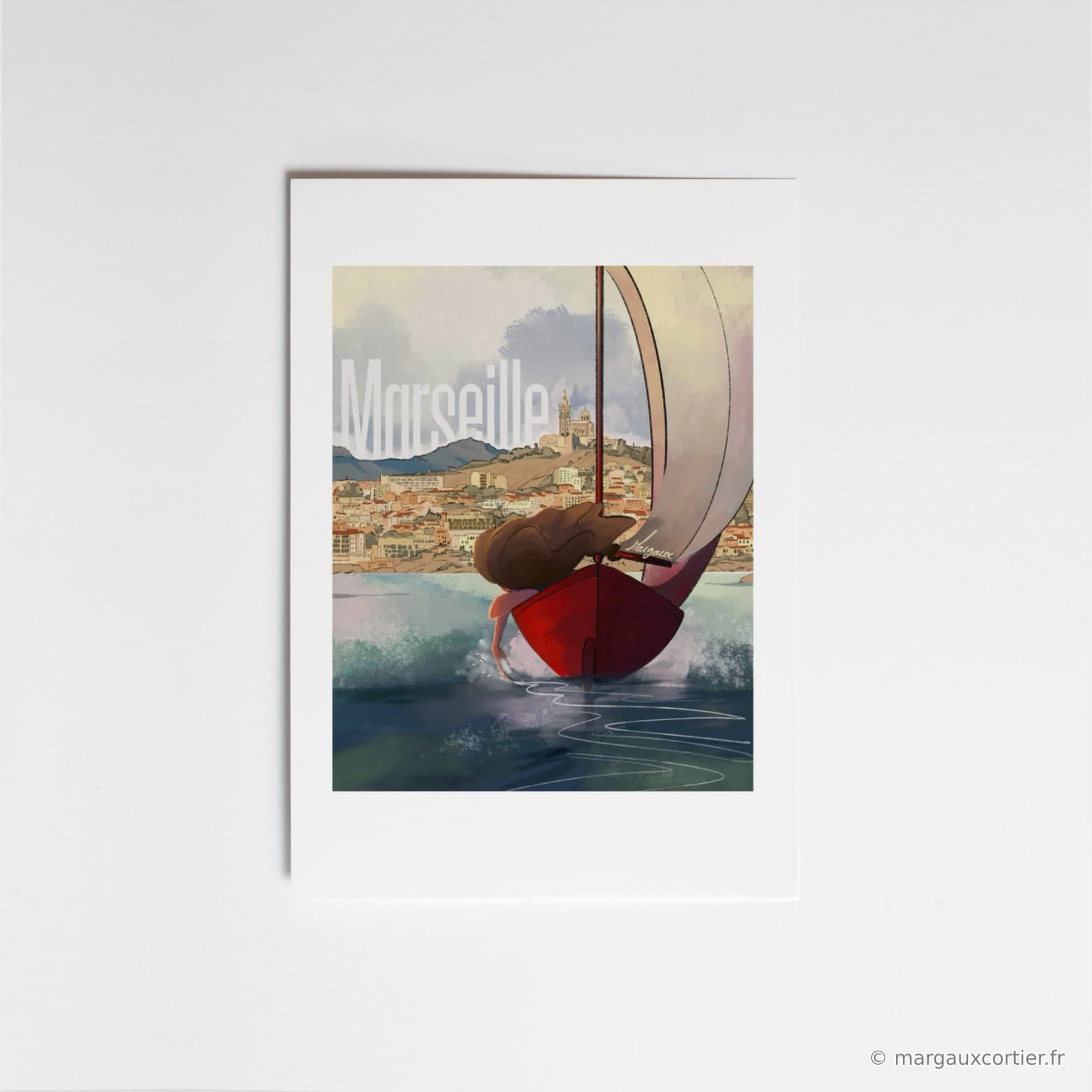 Marseille depuis la mer — illustration de Margaux Cortier