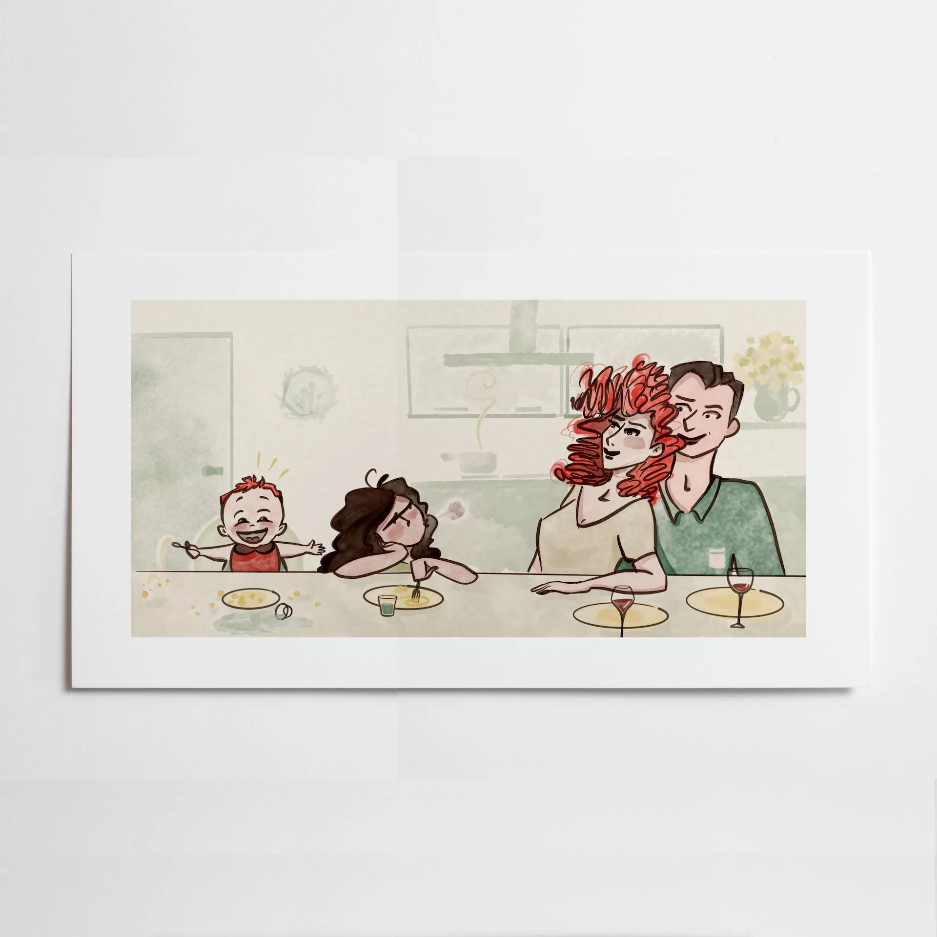 Portrait de famille à table